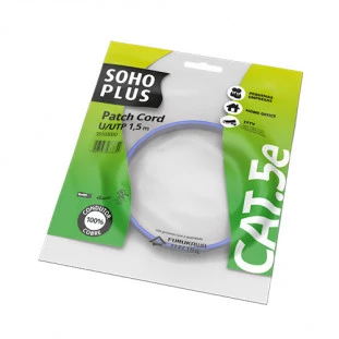 PATCH CORD SOHOPLUS CAT.5E 1.5MT AZUL CLARO
