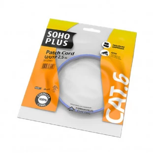 PATCH CORD SOHOPLUS CAT.6E 2.5MTS AZUL CLARO