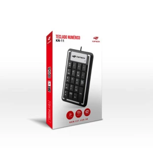 TECLADO C3TECH USB 2.0 COM FIO NUMÉRICO KN-11BK PRETO