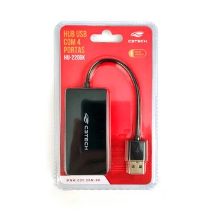HUB C3TECH USB 2.0 4PORTAS HU-220BK PRETO