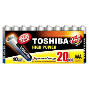 PILHA TOSHIBA AAA ALCALINA LR03GCP (C/20 PILHAS)