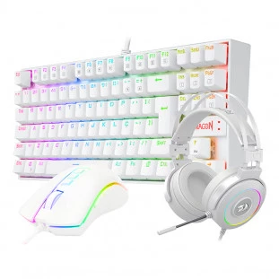 COMBO REDRAGON GAMER 3 EM 1 LUNAR WHITE S125W BC  